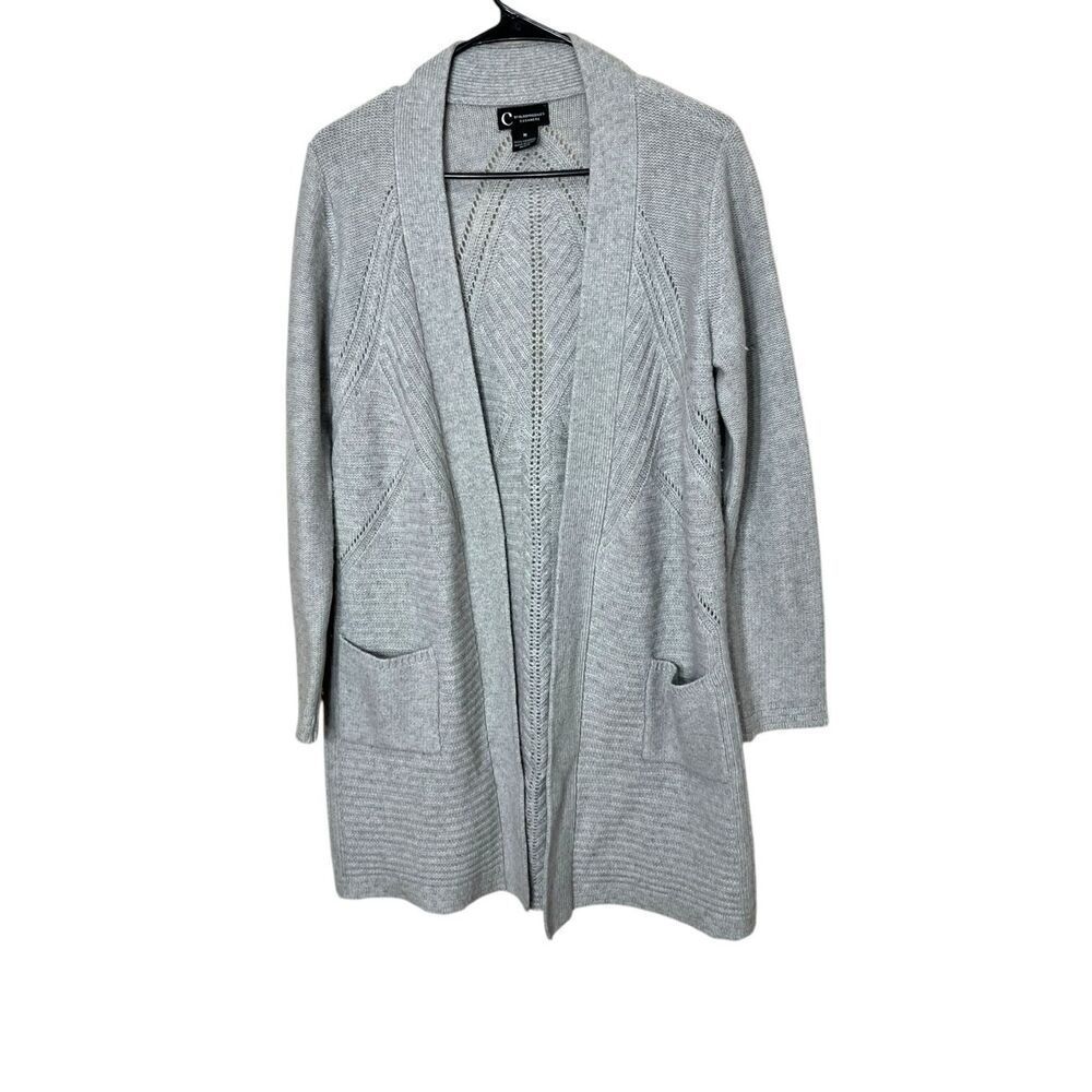 C By Bloomingdales Women's 100% Cashmere Open Cardigan Sweater Size M‎